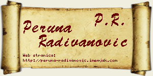 Peruna Radivanović vizit kartica